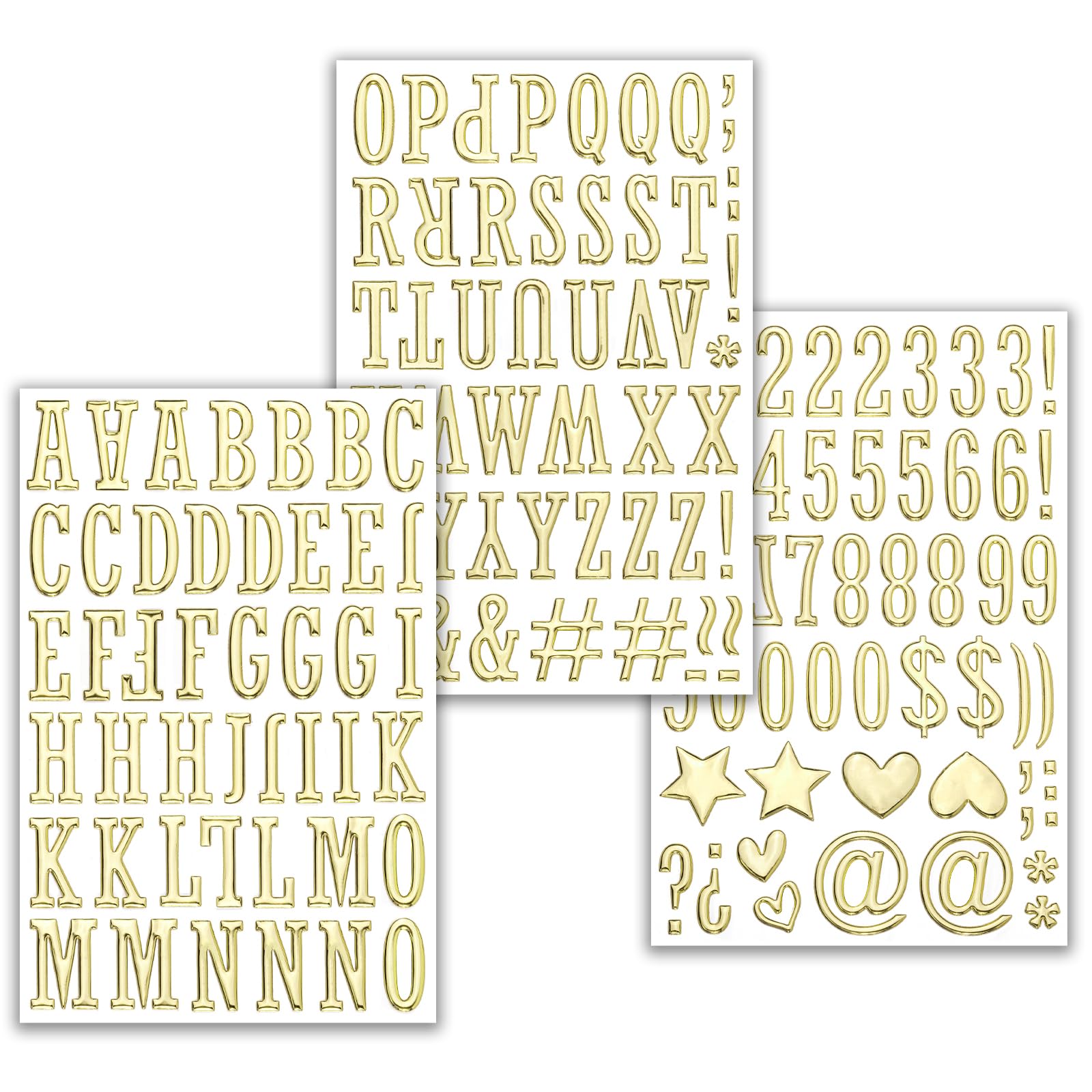 Dizdkizd 3D gold letter stickers add elegant sparkle to cards and scrapbooks.