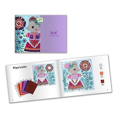 DJECO Lovely Pets bunny mosaic with foam-backed glitter pieces enhances fine motor skills