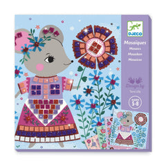 DJECO Lovely Pets cat mosaic with glitter stickers boosts creativity and focus