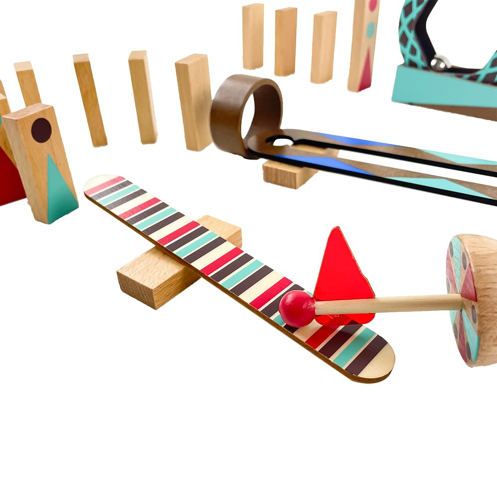 DJECO Zig & Go wooden pieces close-up emphasizing premium materials.