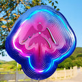 DJUAN Angel Wind Spinner yard decor in bright colors enhances outdoor spaces.