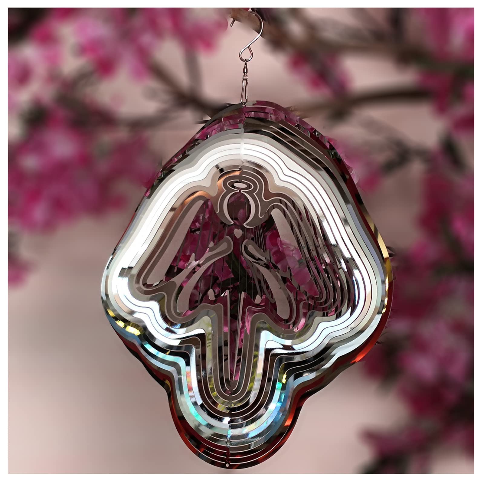 DJUAN Cherub Decor Metal Wind Spinner adds charm to outdoor spaces.
