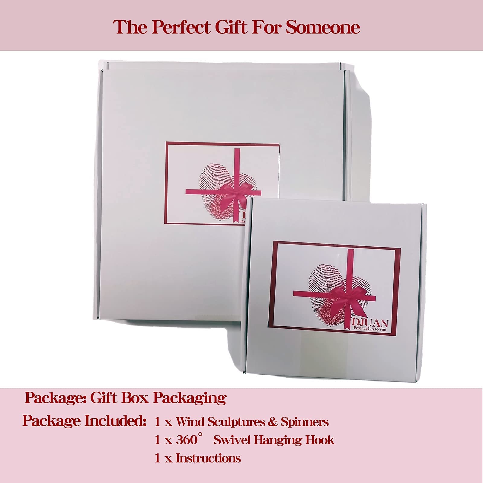 DJUAN Garden wind spinner for mounting on walls or windows for visual interest.