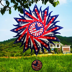 DJUAN Independence Day outdoor decor spins vividly across the yard