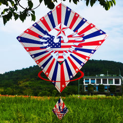 DJUAN Independence Day decor wind spinner for festive yard display.