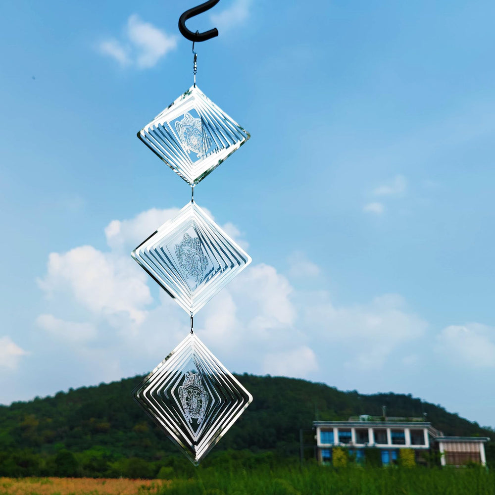 DJUAN ornamental wind spinner decor doubles as a practical bird deterrent outdoors.