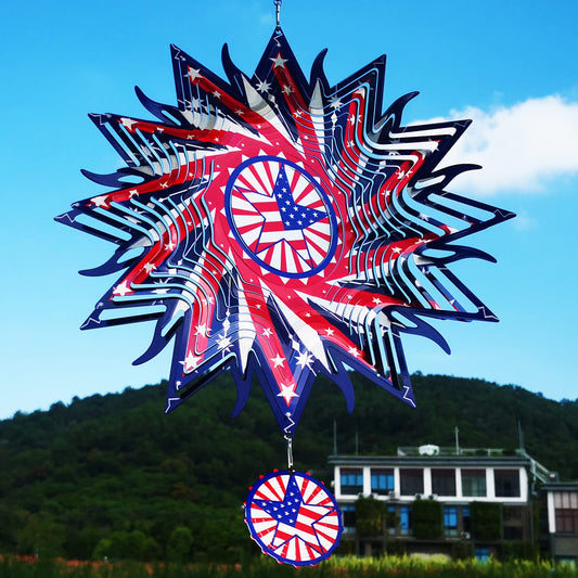 DJUAN patriotic garden decor wind spinner adds dynamic outdoor charm