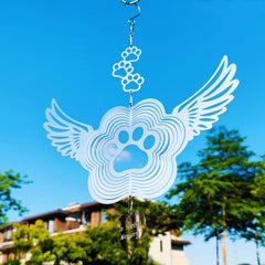 DJUAN wind spinner paw print design spins gently for pets memories.