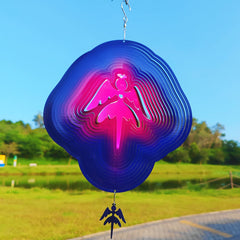 DJUAN Reflective wind spinner creates rotating visual art in sun or shade.