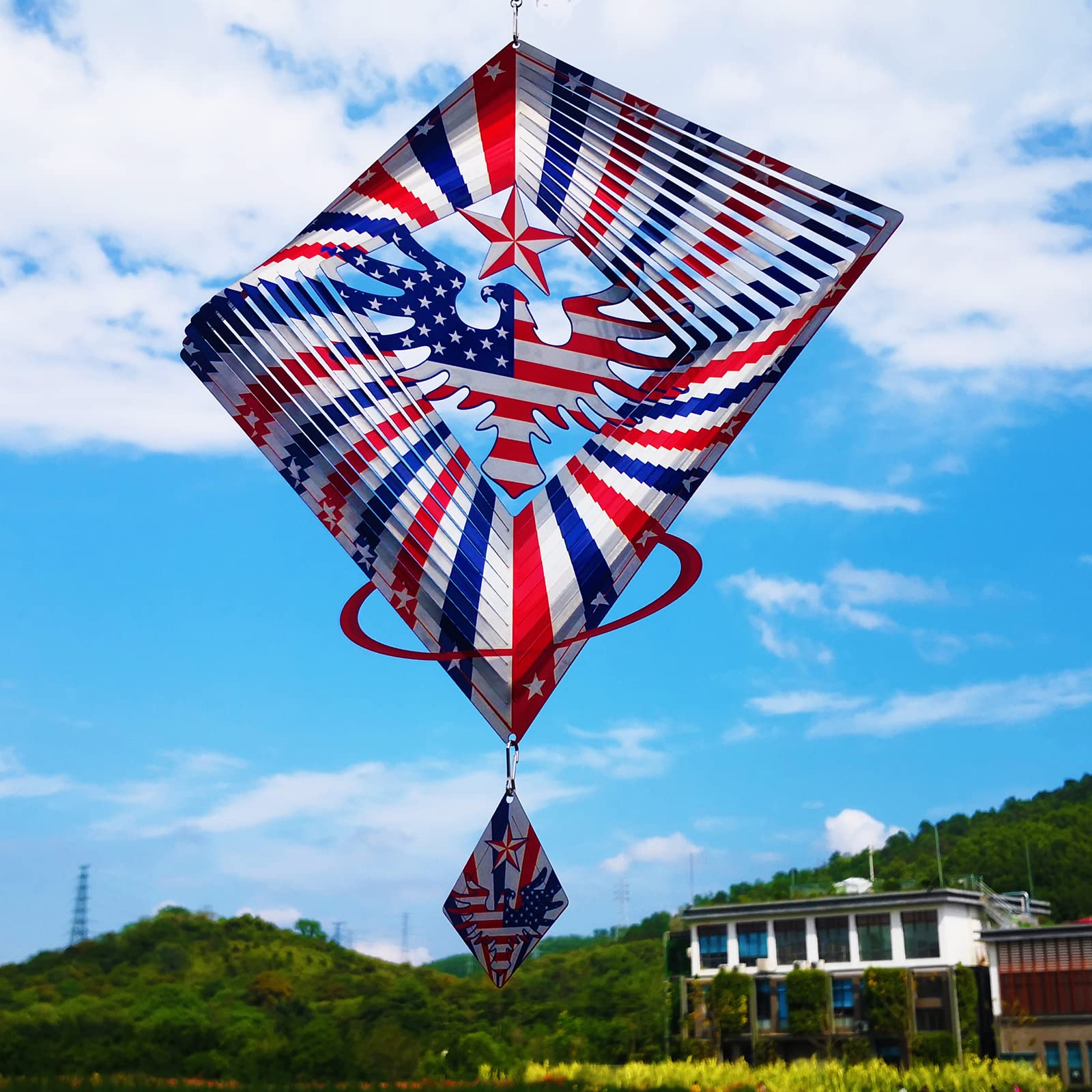 DJUAN stainless steel wind spinner withstands weather while delivering durable garden charm.