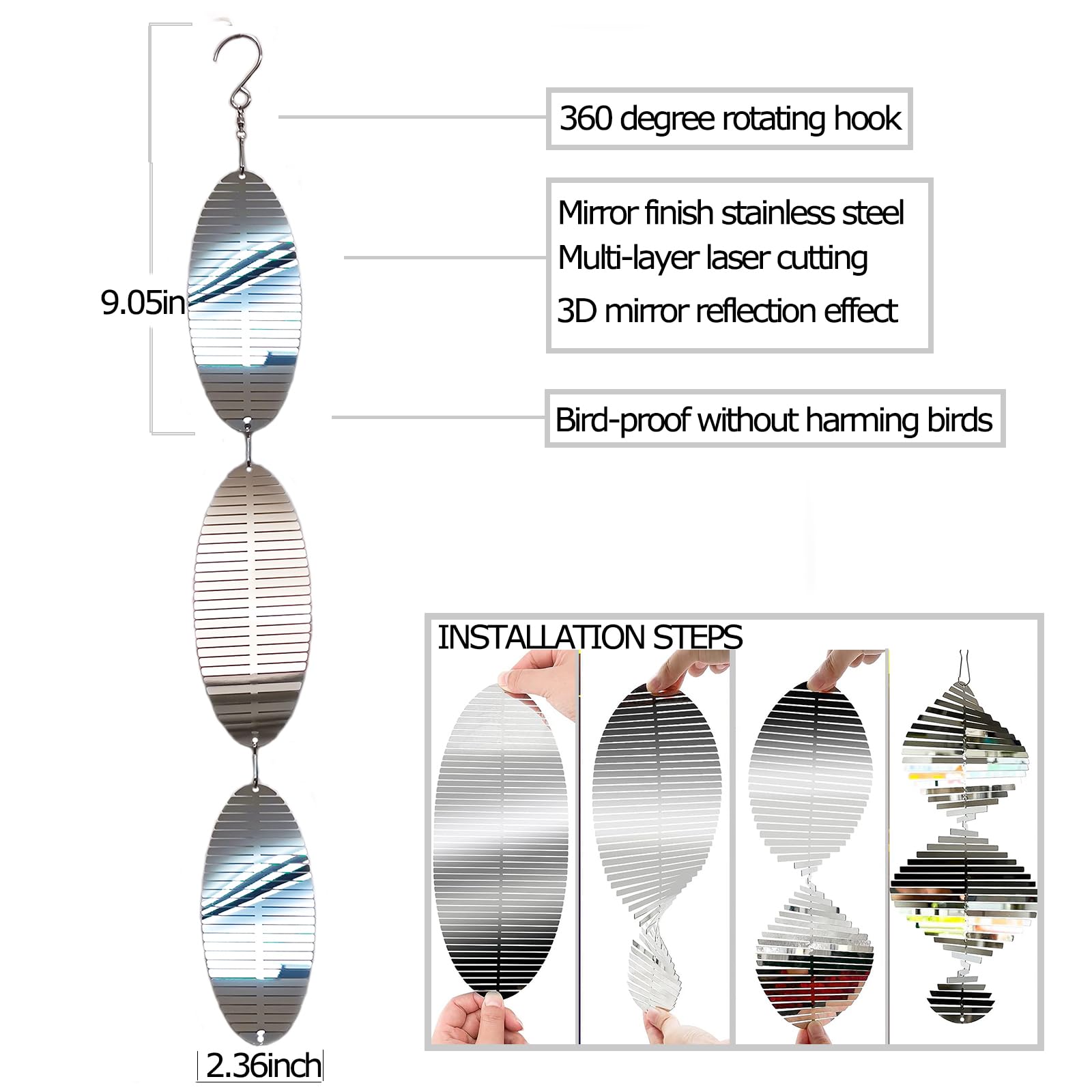 DJUAN wind spinners with stainless steel withstand all weather conditions.