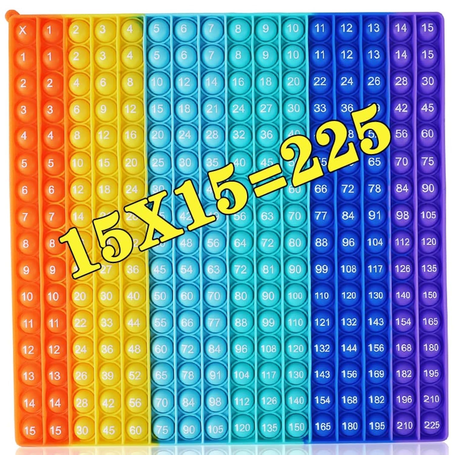 DK-SIMINA 15x15 multiplication bubbles table for math practice and motor skills.