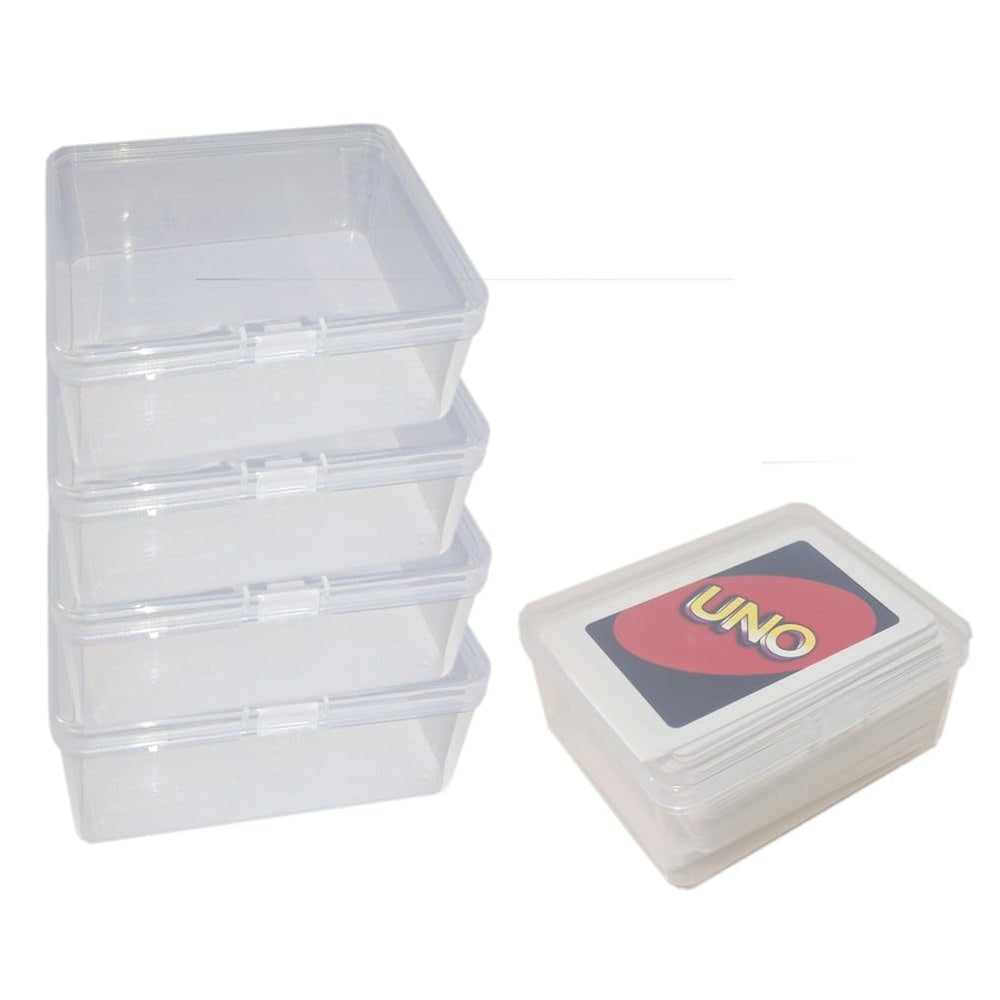 DKAOVH four-pack card storage box in transparent finish keeps cards neatly organized.