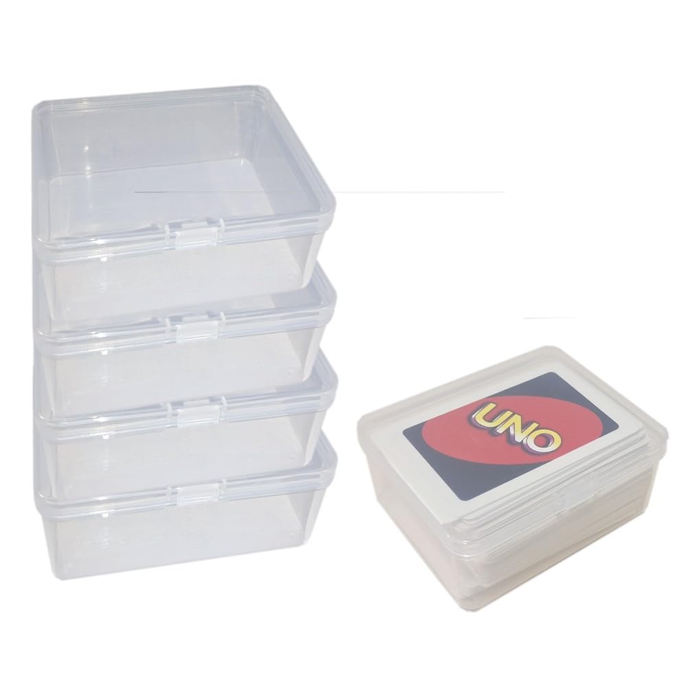 DKAOVH four-pack card storage box in transparent finish keeps cards neatly organized.
