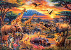 DKijoys Wild Animals 1000-piece puzzle: lion scene for mindful relaxation.