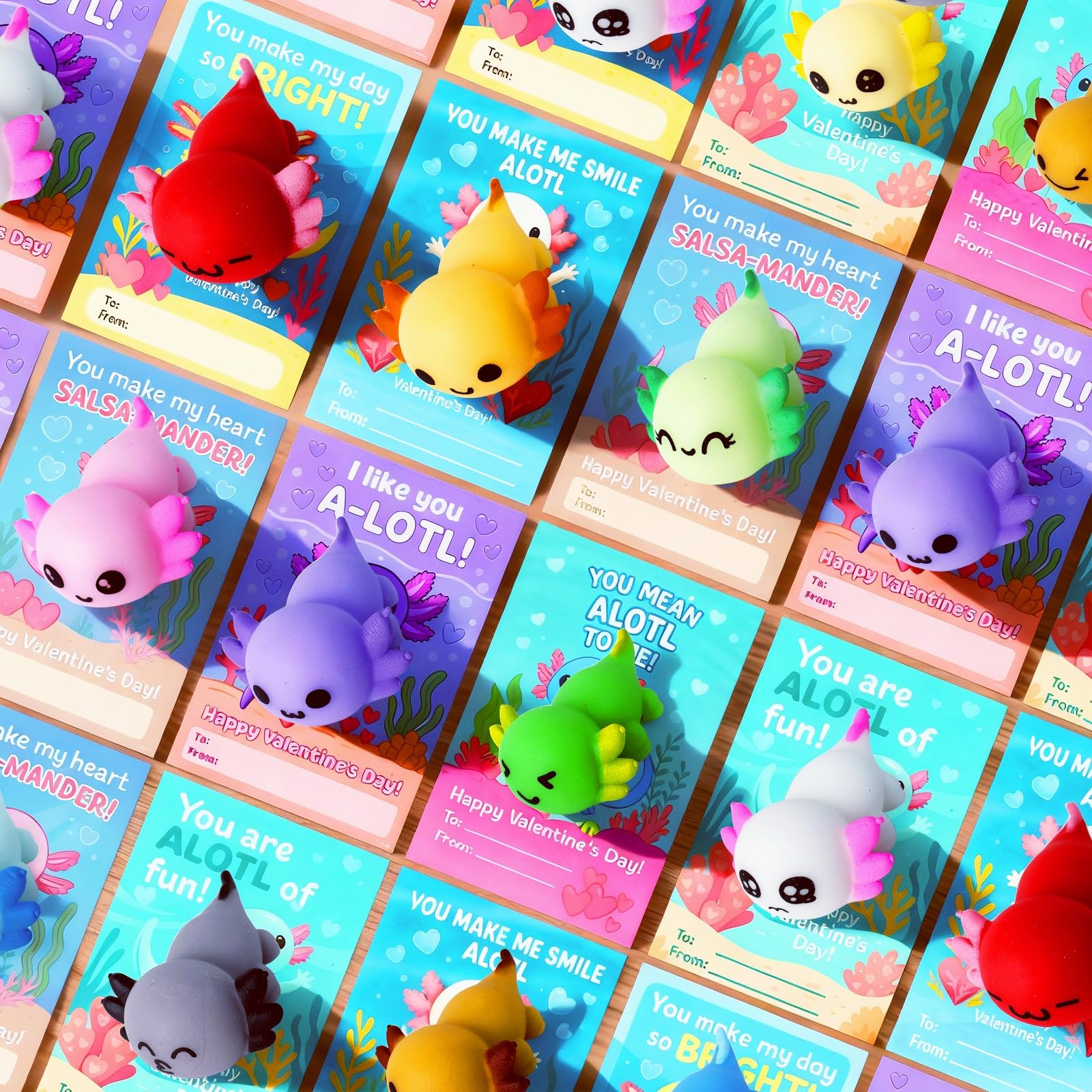 DKJOAZ axolotl squishy 24-pack for classroom exchanges and party favors.