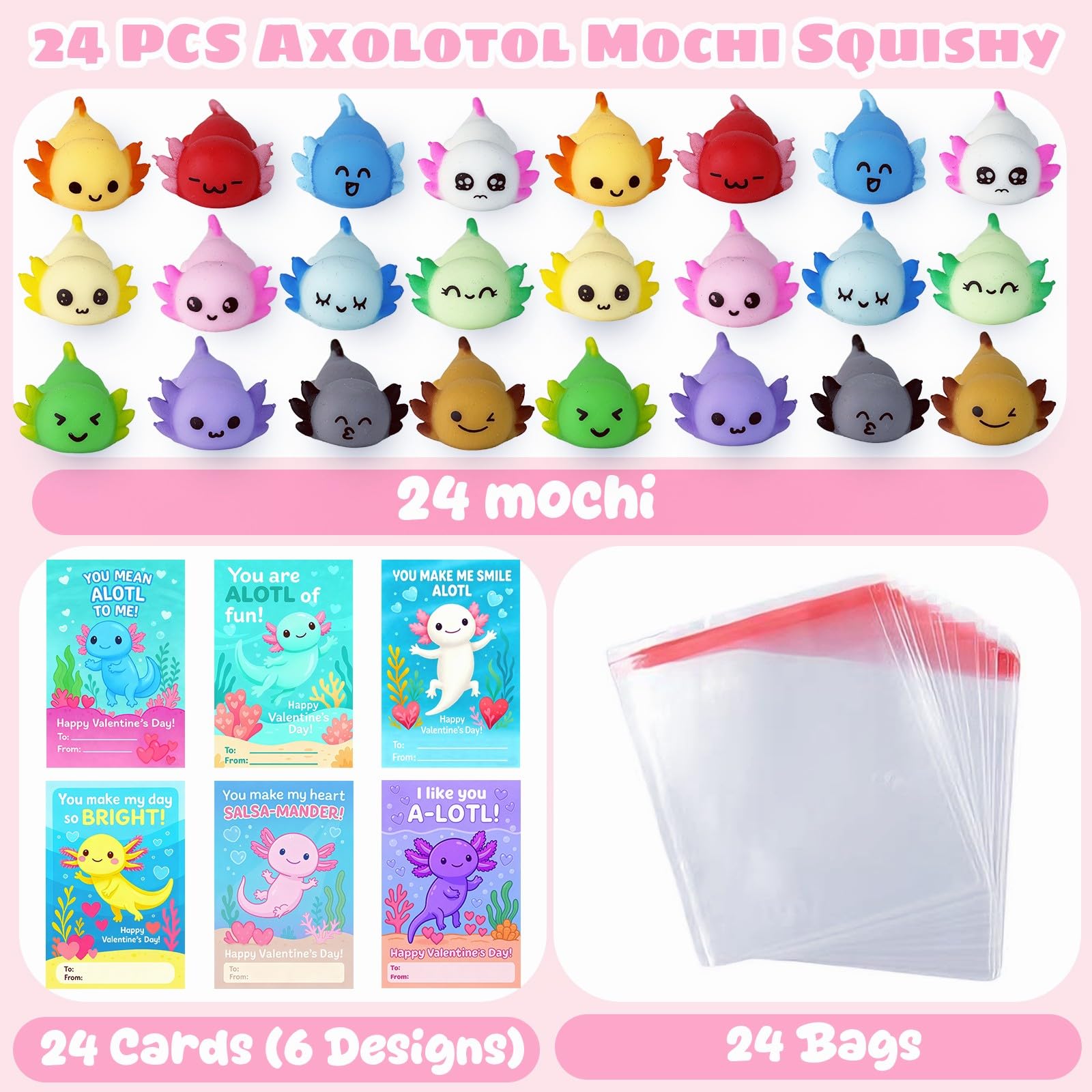DKJOAZ colorful squishy display great for gift bags.