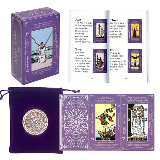 DLAGOMLIFE tarot guide-book front view; supports learning with concise explanations.