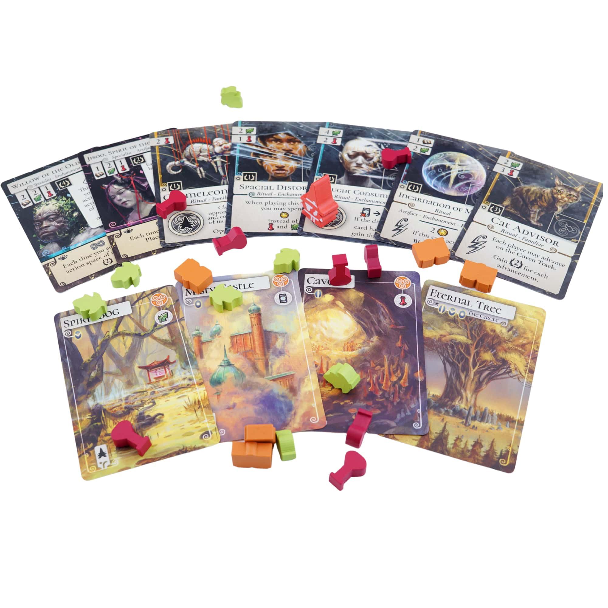 DLP Games Evenfall witches tokens emphasizing strategic planning