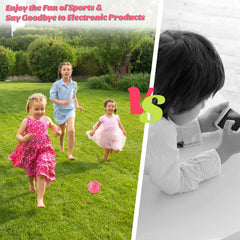 DLUGOPIS Sparkling Pink ball outdoors on grass for active family time