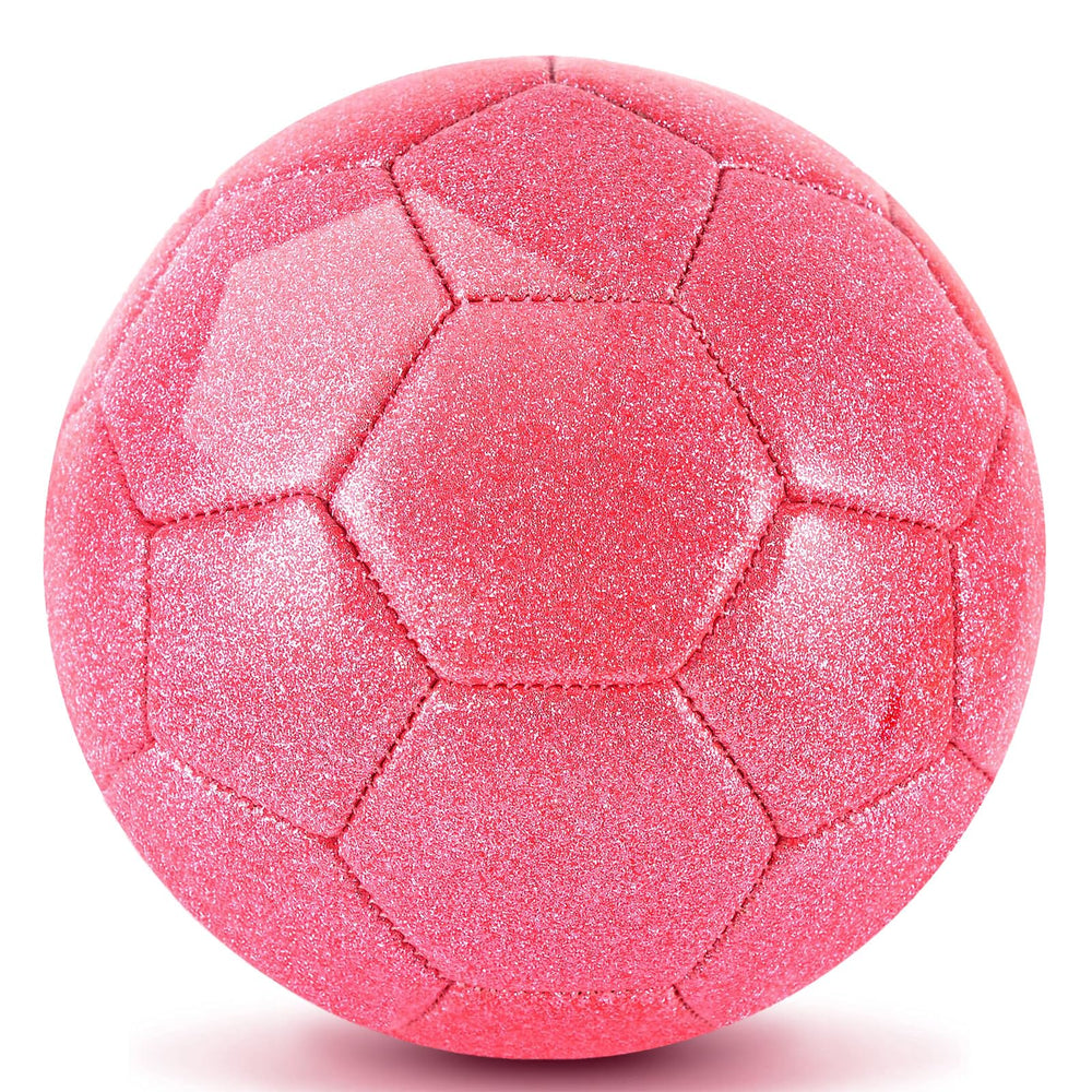 DLUGOPIS Sparkling Pink toddler soccer ball side view for easy outdoor play