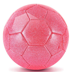 DLUGOPIS Sparkling Pink toddler soccer ball side view for easy outdoor play