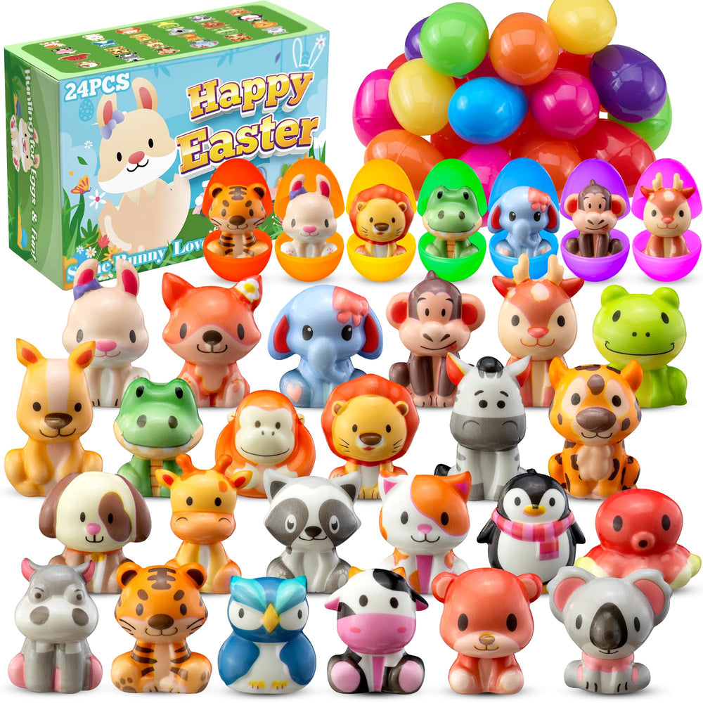 DMIGHT Easter squishy animals in bright colors for festive egg hunts and play.