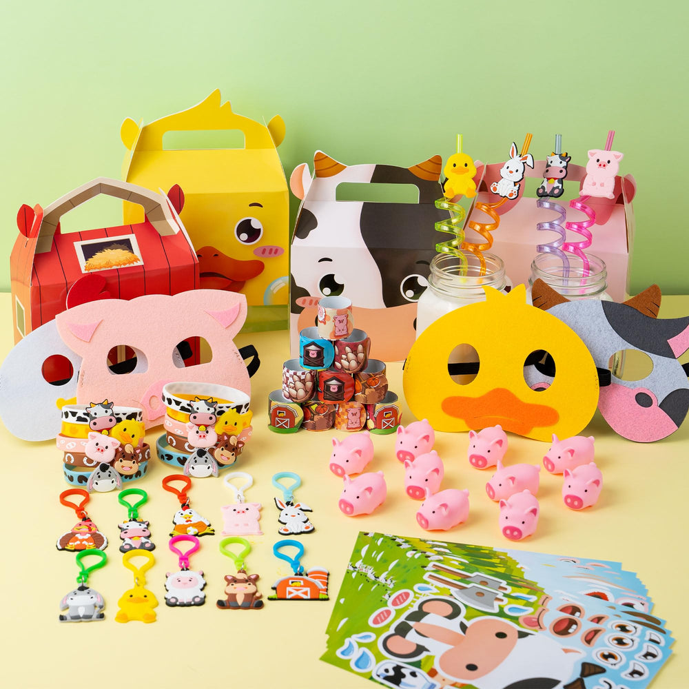 DMIGHT farm animal keychains, durable keepsakes for party guests.