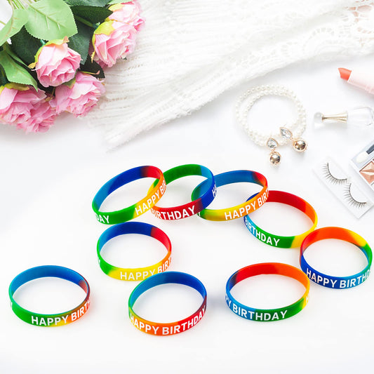 Dminya silicone wristbands stretch to fit kids and adults comfortably