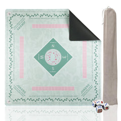 DMJHJY Mahjong Mat 31x31 on table provides stable, ample play surface.