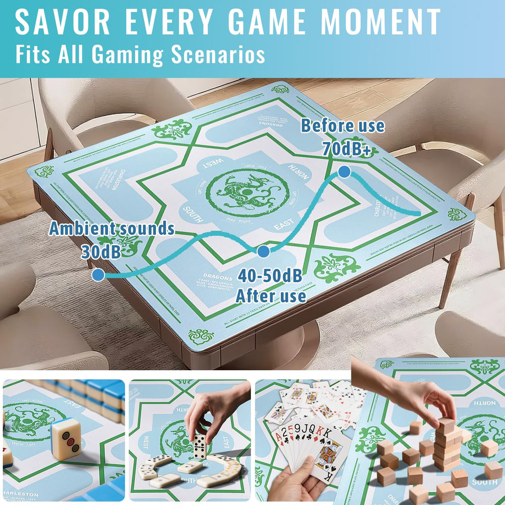 DMJHJY Mahjong Mat uses eco-friendly materials for durable, comfortable play.