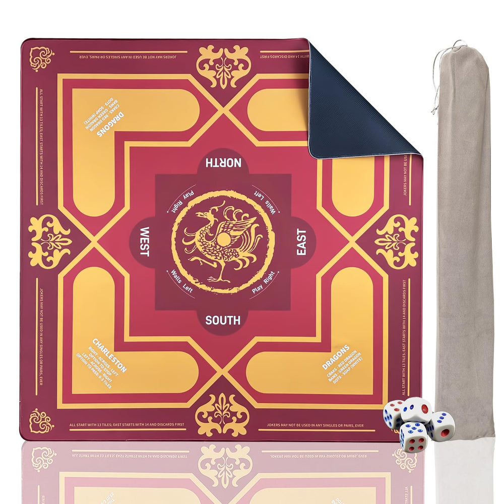DMJHJY Mahjong Mat featuring Four Guardian Beasts design for elegant table styling