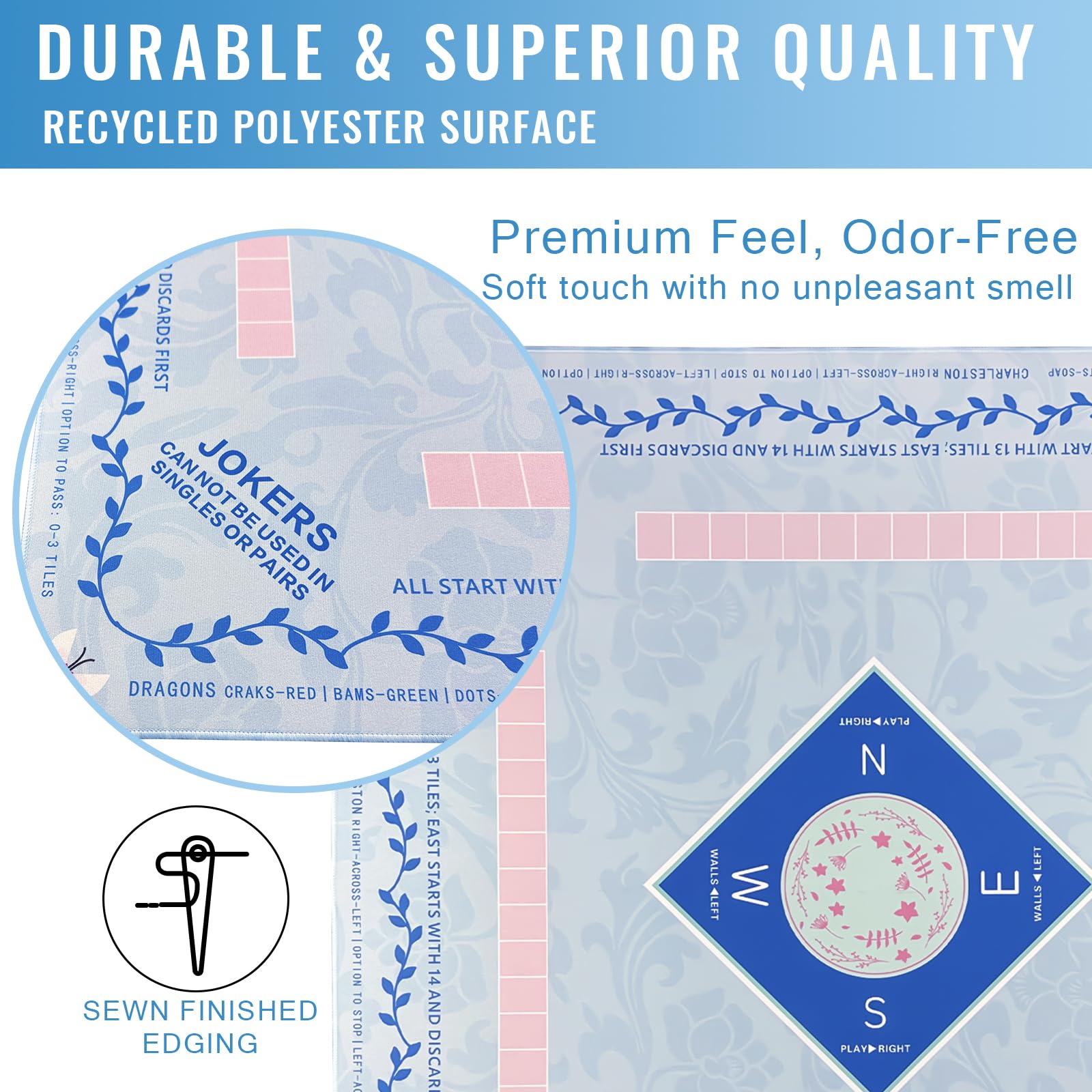 DMJHJY Mahjong mat non-slip base keeps tiles in place during gameplay