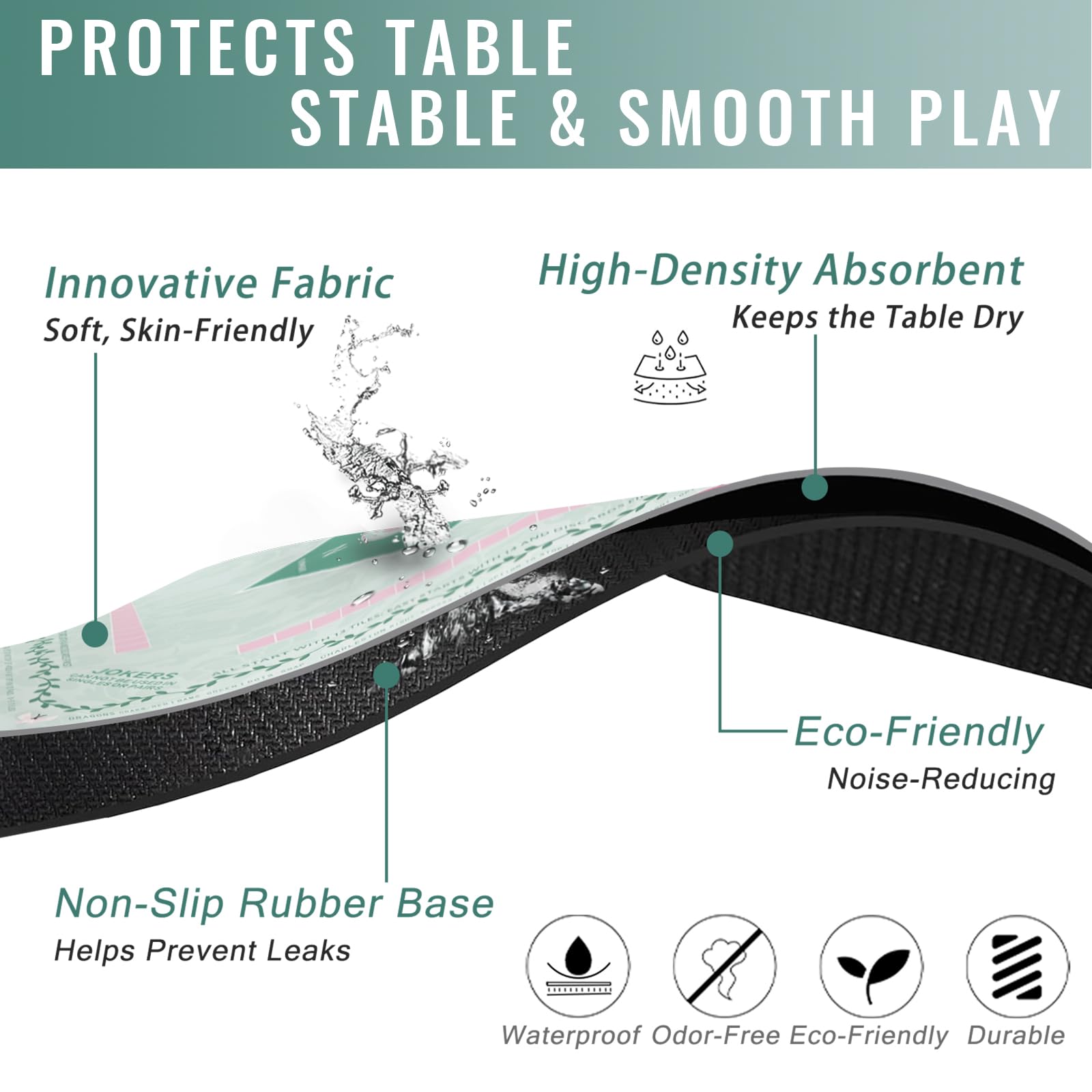 DMJHJY non-slip bottom keeps mat flat during play.