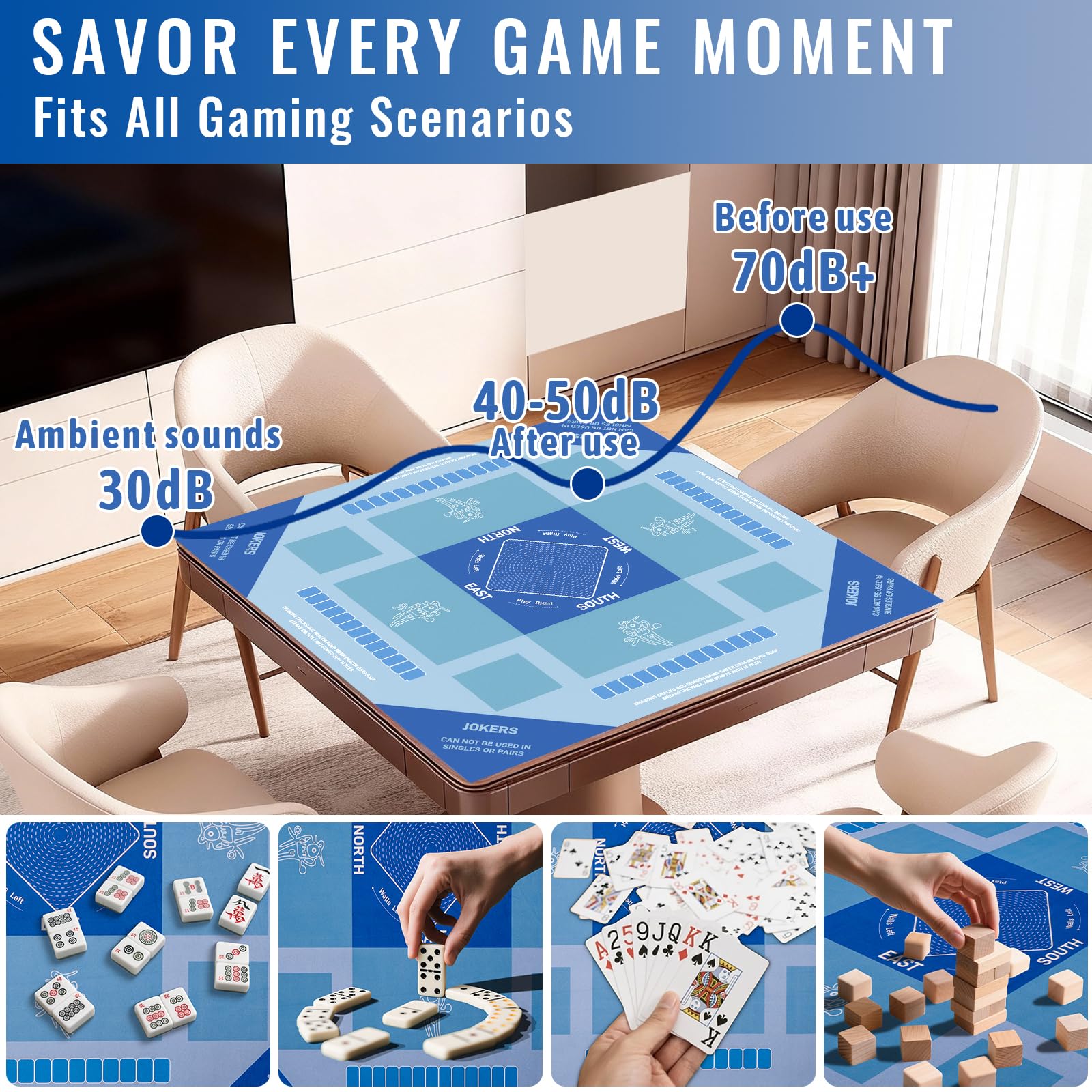 DMJHJY Mahjong Mat roll-up for easy transport and storage.