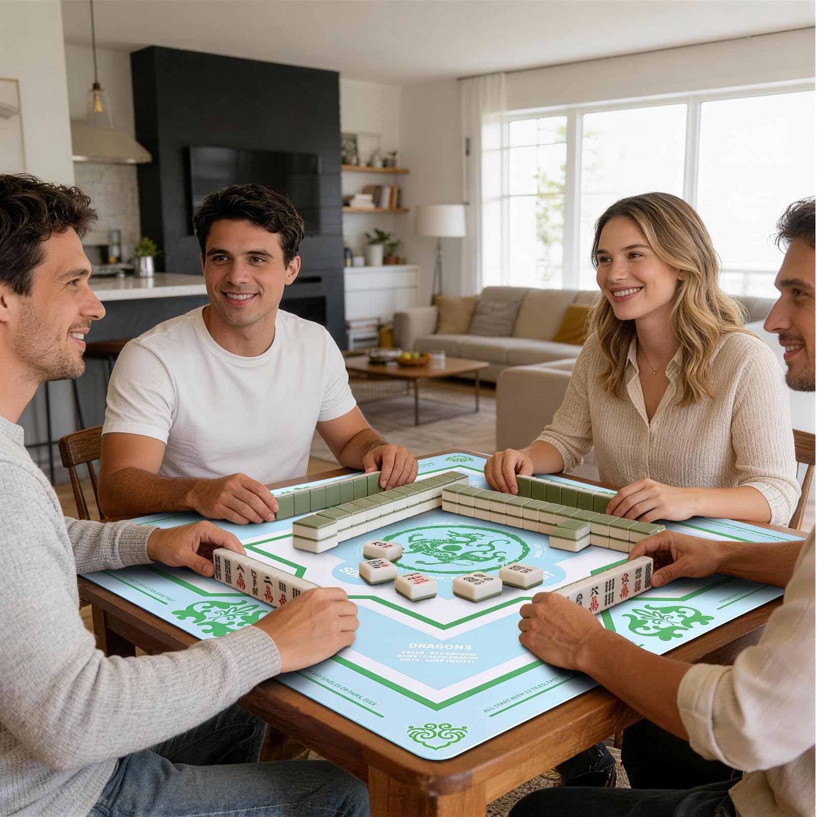 DMJHJY Mahjong Mat rolls up easily for convenient storage and travel.