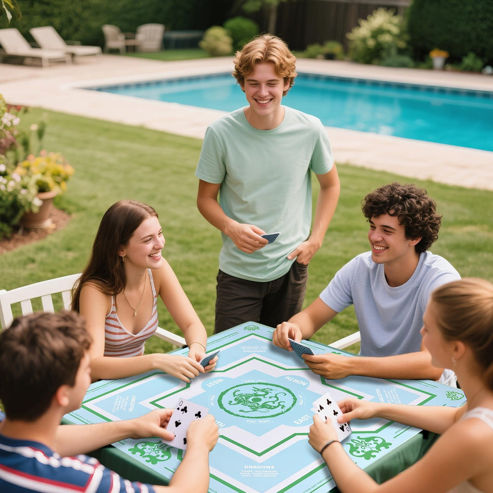DMJHJY Mahjong Mat protects tiles and surfaces with soft padding.