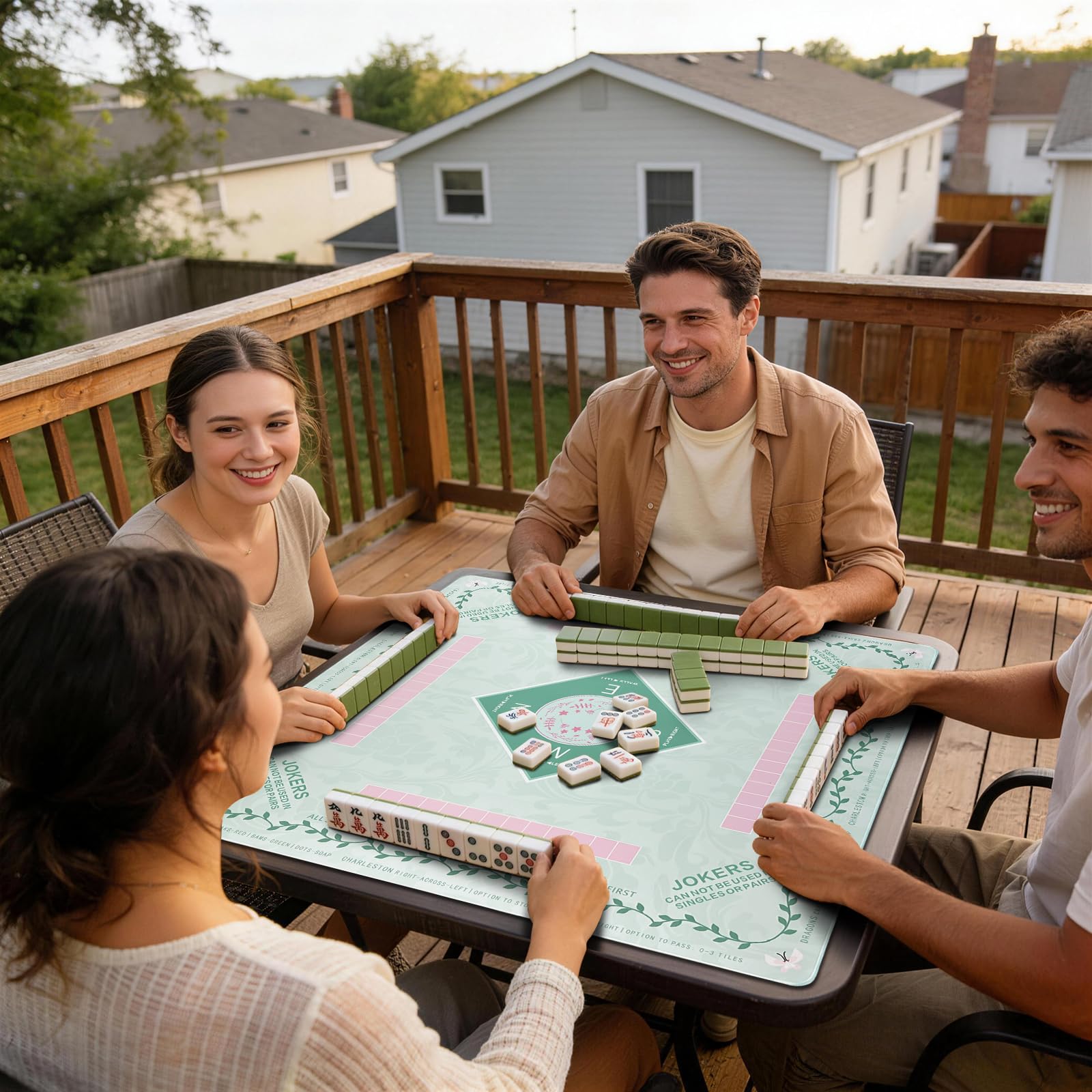 DMJHJY versatile mat supports poker, dominoes, and tile games.