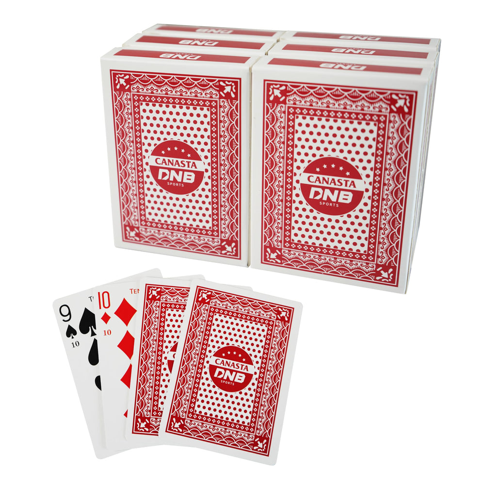 DNB SPORTS 6-deck canasta red back cards for smooth play and quick recognition.