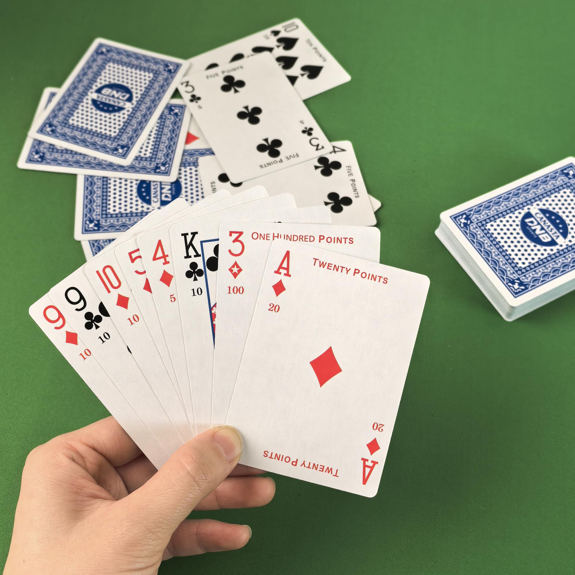 DNB SPORTS includes Canasta and Hand & Foot rules for quick setup