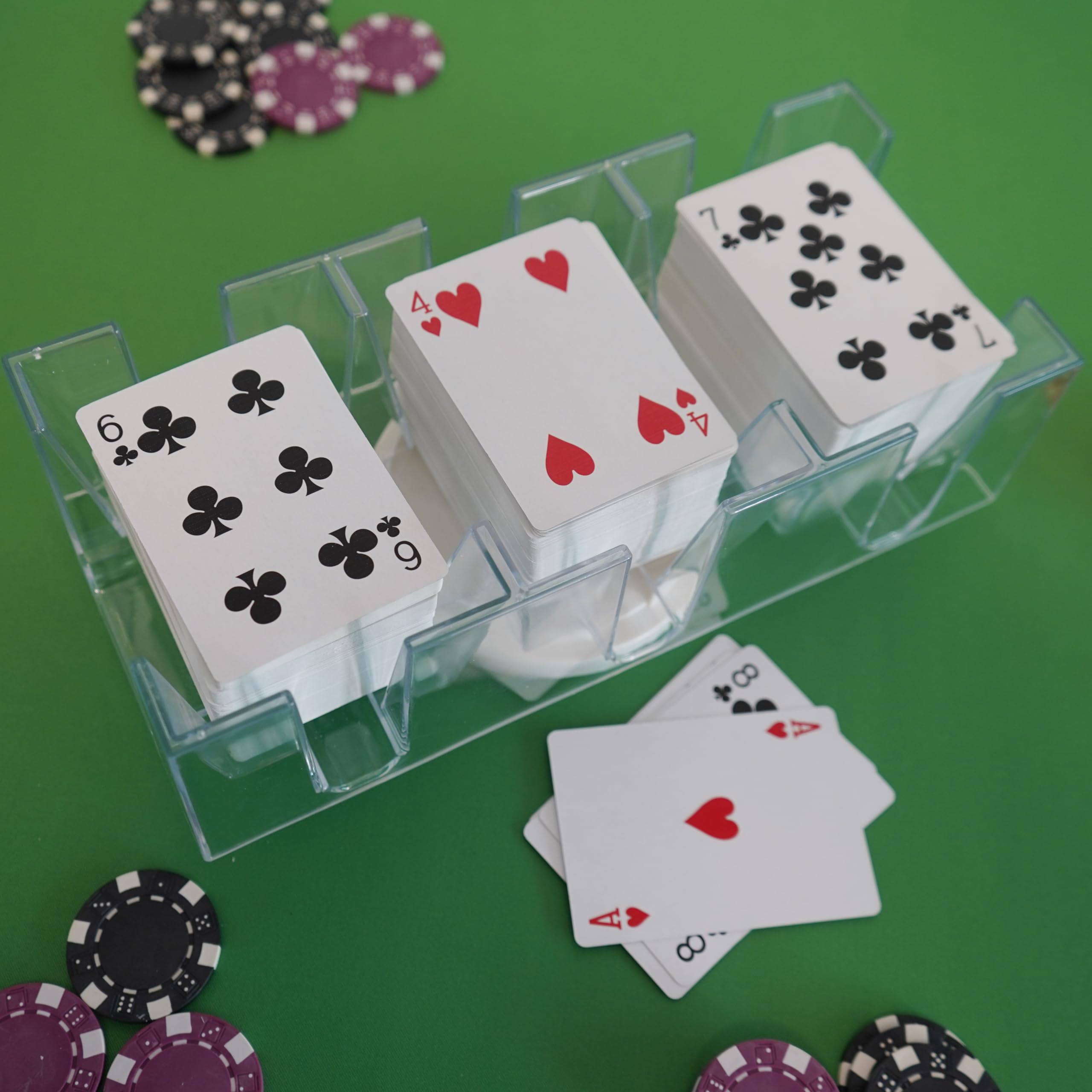 DNB Sports tray dimensions 10.8 by 5 by 3.35 inches, suitable for standard card games