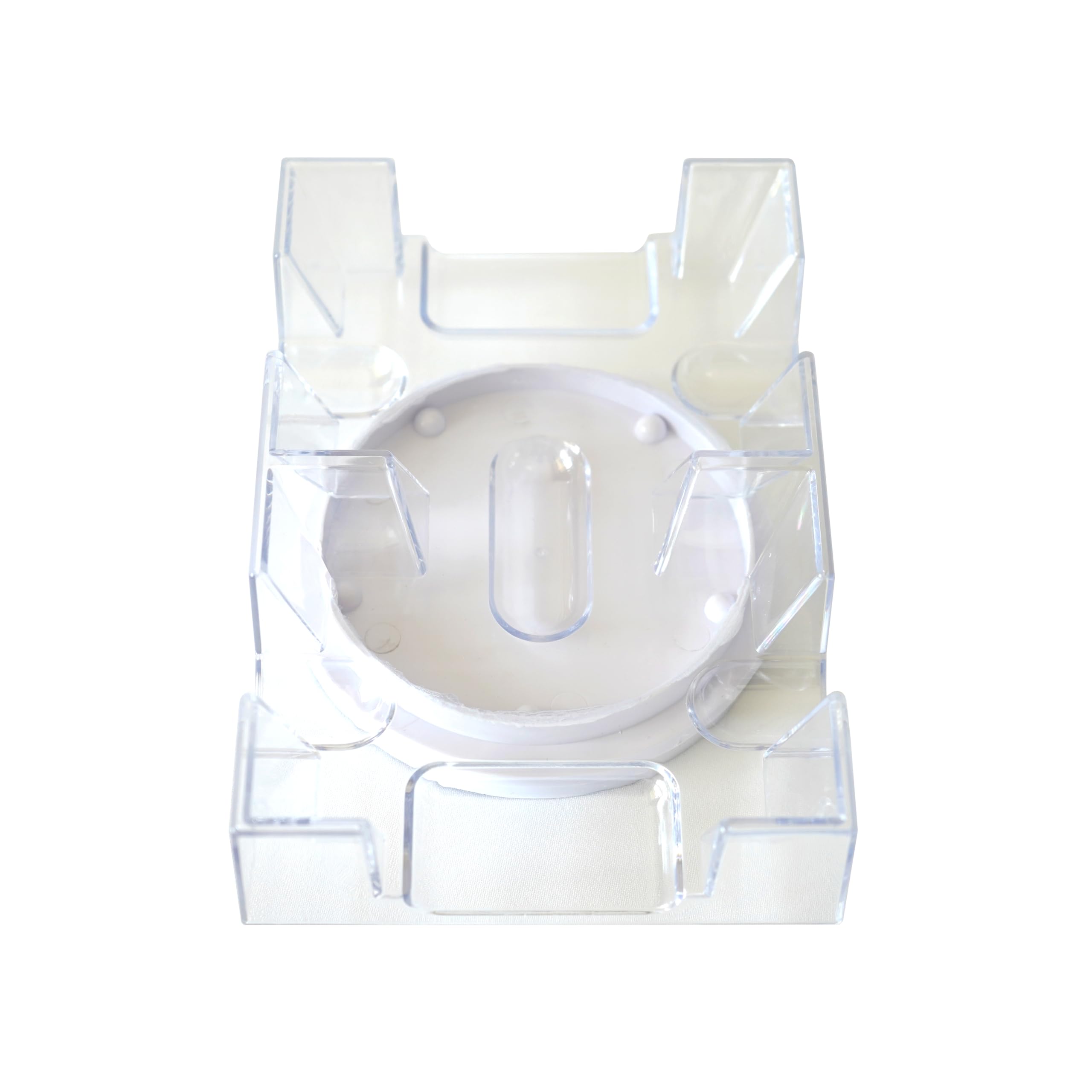 Clear plastic tray highlights cards during Canasta play.