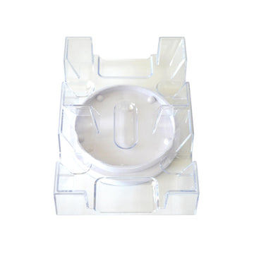 Clear plastic tray highlights cards during Canasta play.