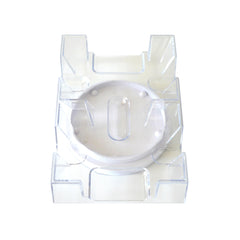 Clear plastic tray highlights cards during Canasta play.