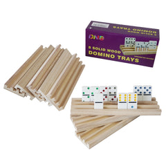 DNB Sports wooden domino rack front view with three slots for organized play