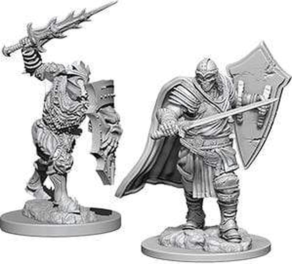 D&D Nolzurs Death Knight miniature ready to paint with detailed armor and base.