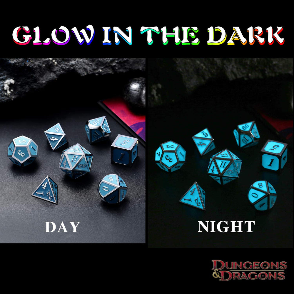 DNDND blue glow D4 die aids quick reads in campaigns.