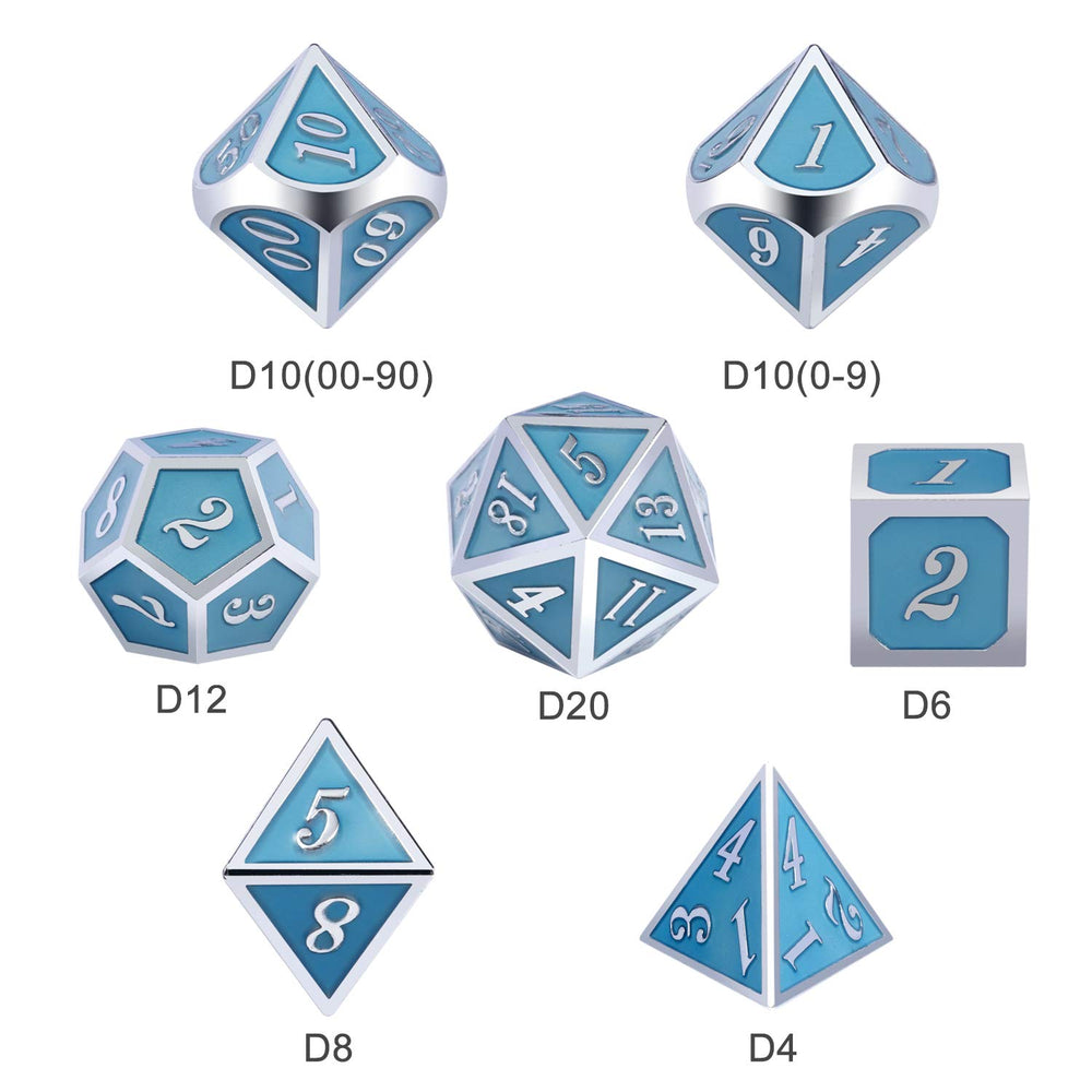 DNDND blue glow D8 die offers comfortable grip and precision.