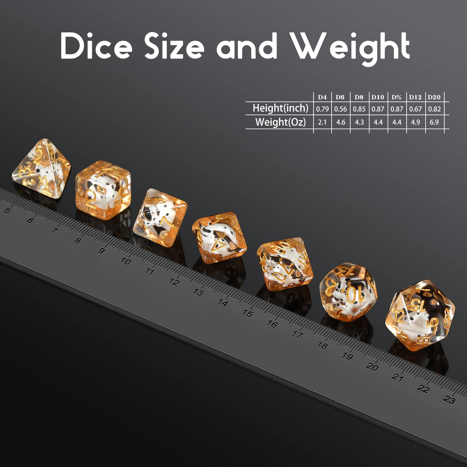 DNDND cow d8 die with clear resin and legible numbers.