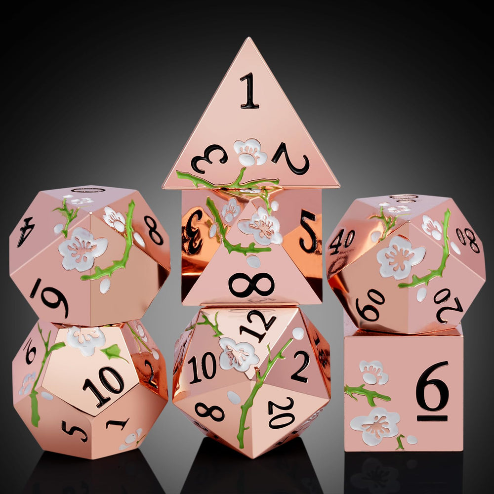DNDND D20 flower dice in gold-white makes campaigns feel special.